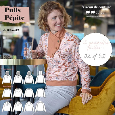 Patron Sweat Femme Pépite (32 au 52)