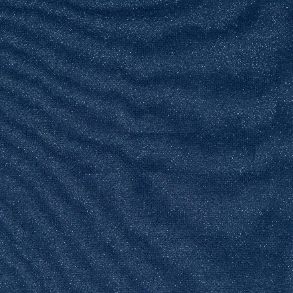 Tissu sweat molleton lurex bleu pailletté