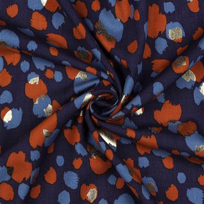 COUPON 2M X 140 CM VISCOSE ANIMAL MARINE