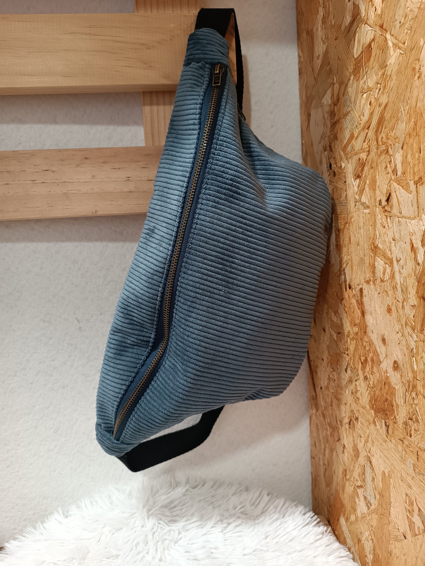 Sac banane velours jean