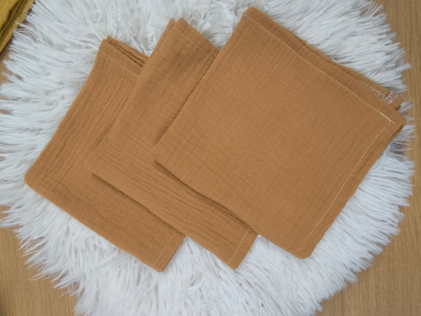 Carré double gaze de coton - Serviette visage - mouchoirs lavables en tissus - serviette de table