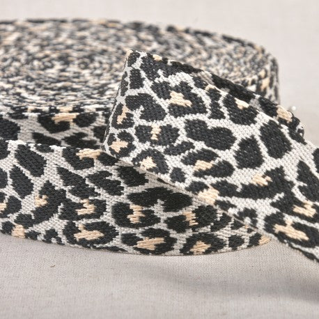 1138 SANGLE LEOPARD ECRU/ NOIR