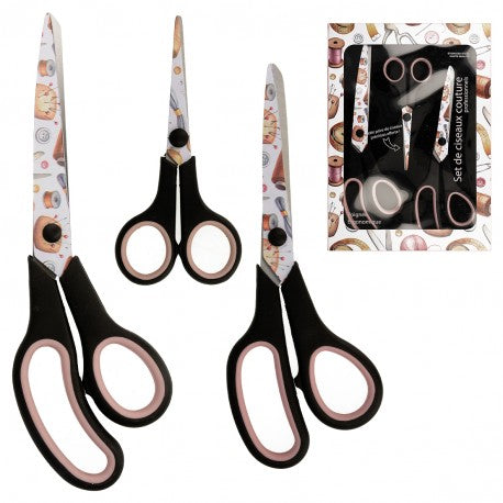 Set de 3 ciseaux couture léopard
