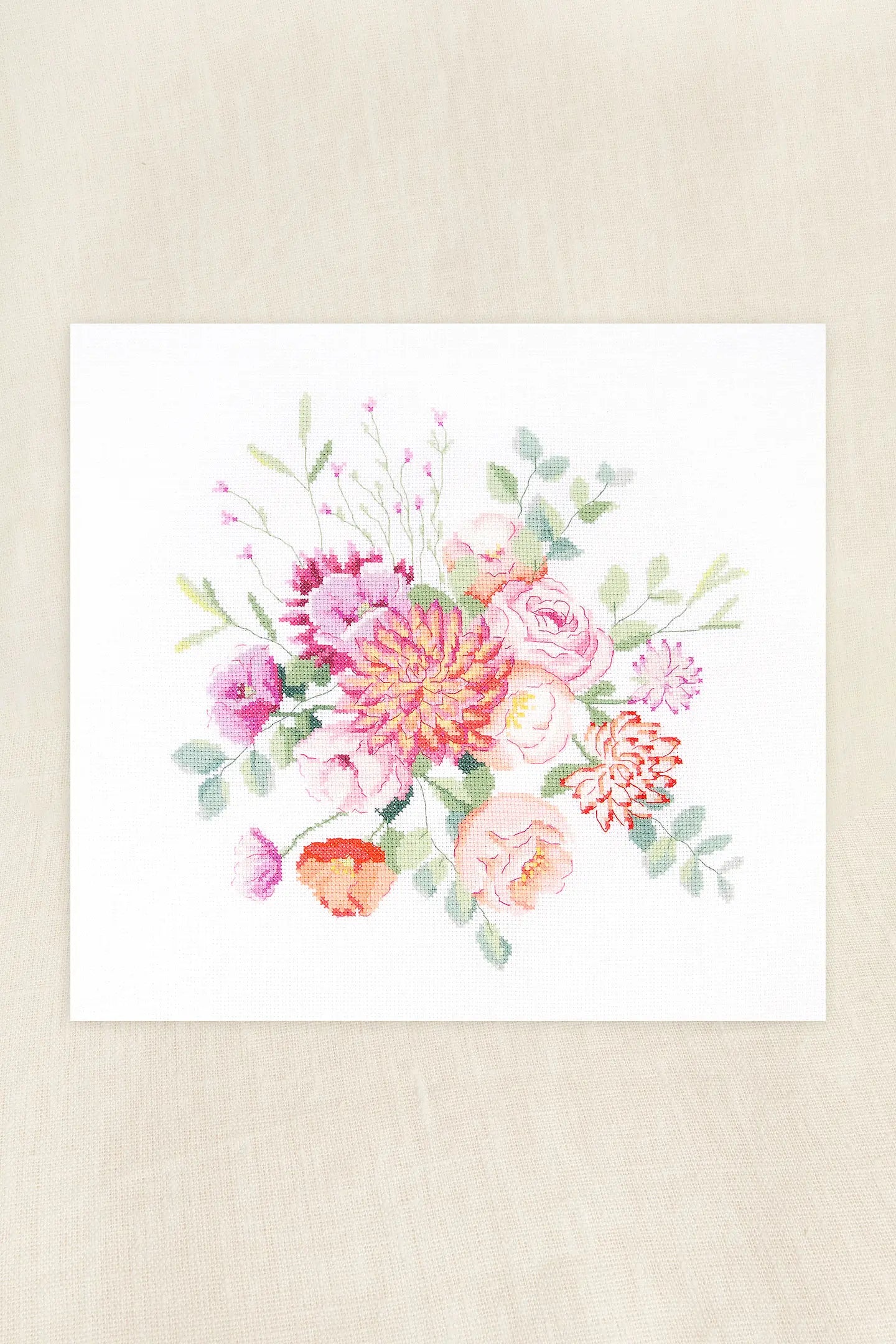 Bouquet fraicheur par Nathalie Weinzaepflen Kit de point de croix intermédiaire