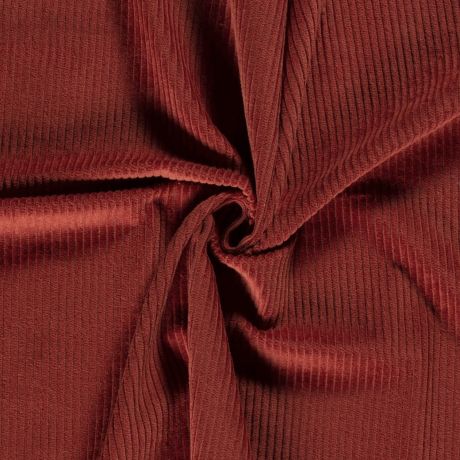 Tissu velours côtelé rouille