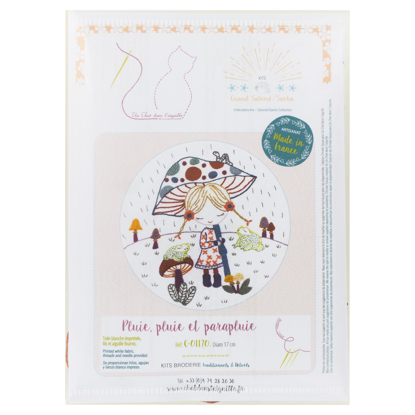 Kit à broder- pluie, pluie et parapluie
