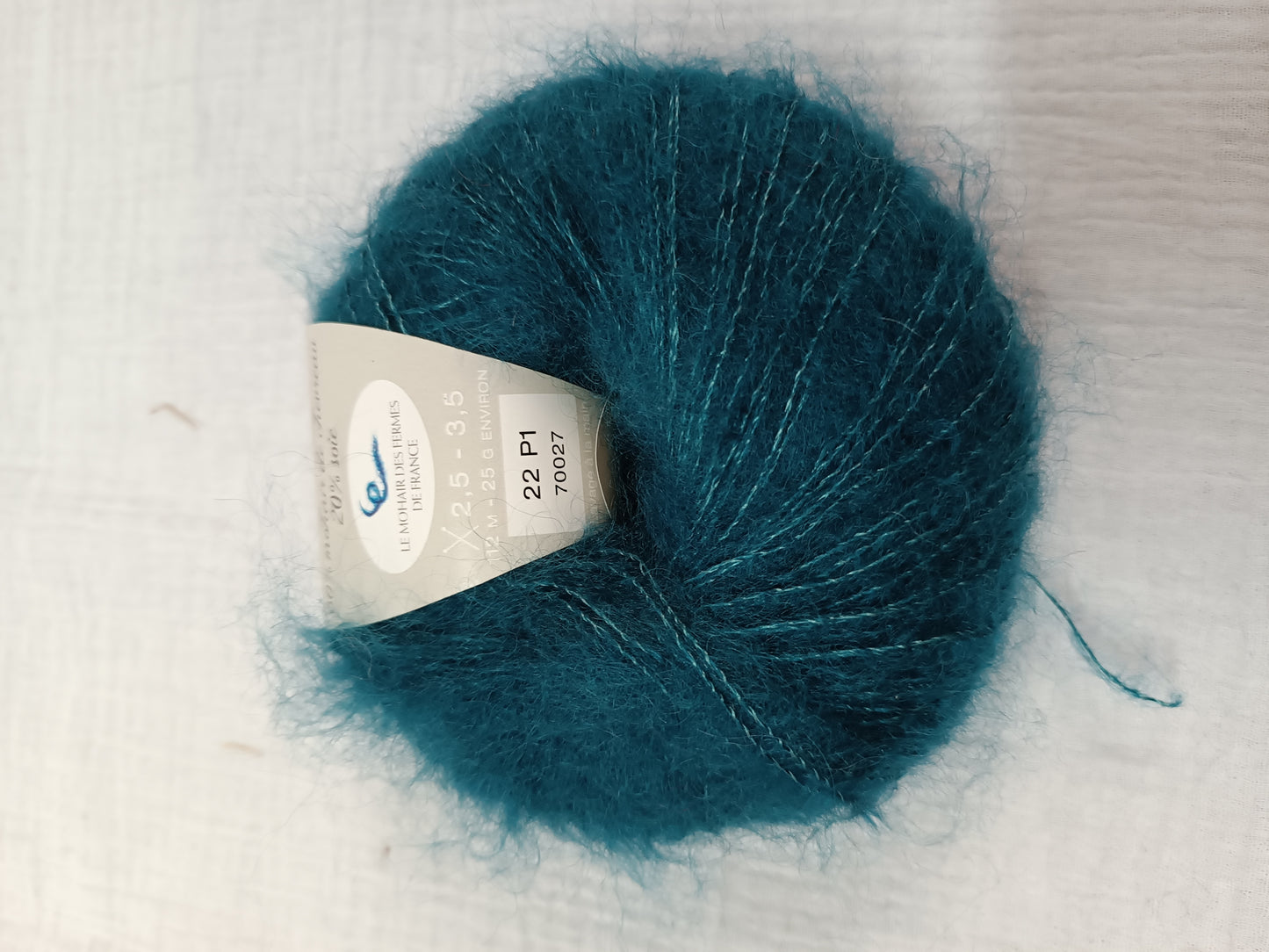 70027 Mohair et soie col vert