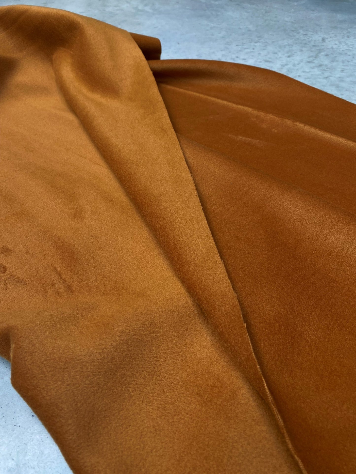 COUPON 70x150 cm Tissu aspect laine brossée couleur caramel