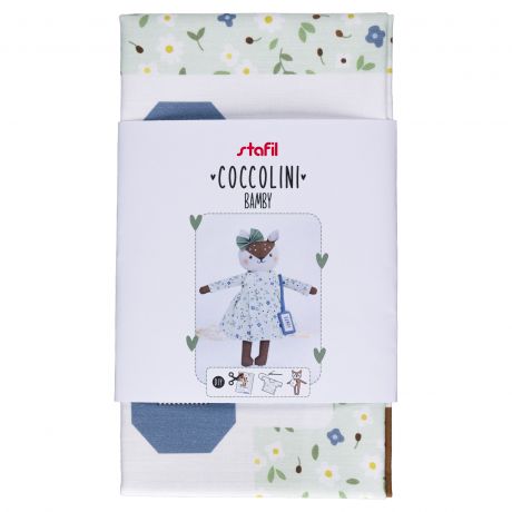 Tissu imprimé pour doudou bamby 56x75 cm