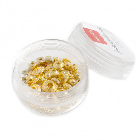 MIX DE PERLES INTERCALAIRES RONDELLES HEISHI - DORÉ