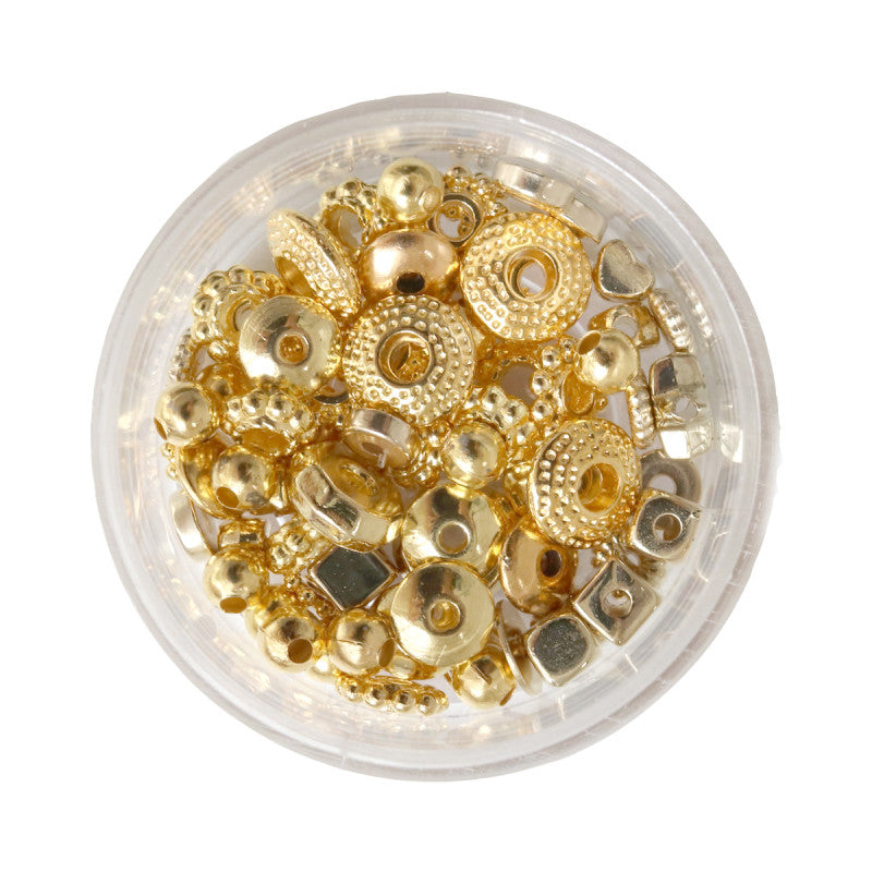 MIX DE PERLES INTERCALAIRES RONDELLES HEISHI - DORÉ