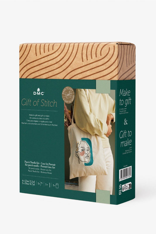 KIT PUNCH NEEDLE - PORTRAIT LINE ART - GIFT OF STITCH