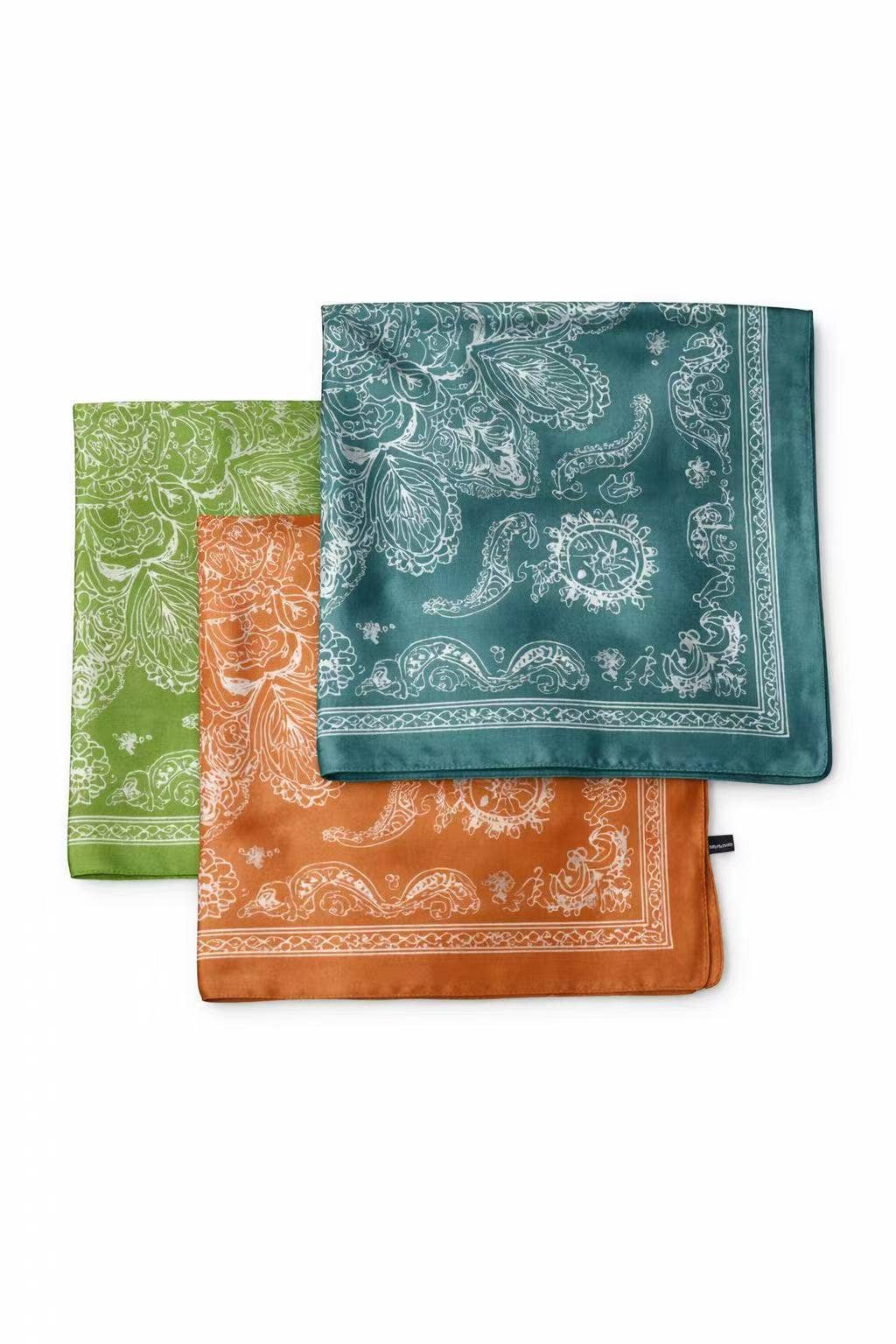 Foulard à motif 65 X 65 CM FL336DF: Vert / 100% Polyester