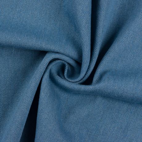 Copie de Tissu jean fluide denim pré-lavé uni BLEU