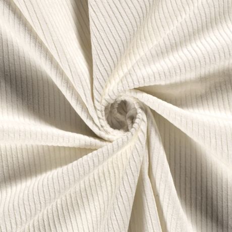 Tissu velours côtelé blanc cassé