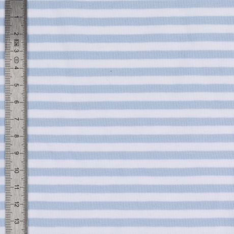Tissu jersey rayures BLEU 5mm