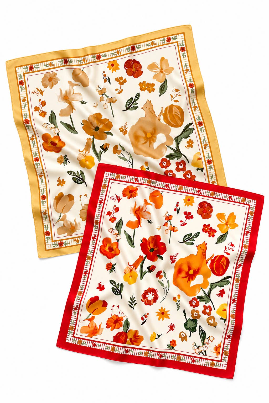 Foulard à motif 70 x 70 cm FL550: Rouge / 100% POLYESTER