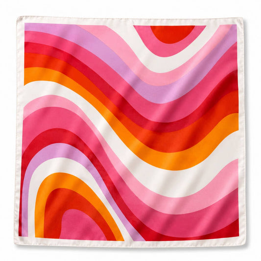 Foulard à motif 70 x 70 cm FL67: Rose / 100% POLYESTER