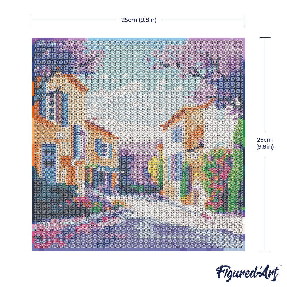 Mini Diamond Painting avec cadre Printemps en Provence: Toile tendue sur châssis / 25x25cm