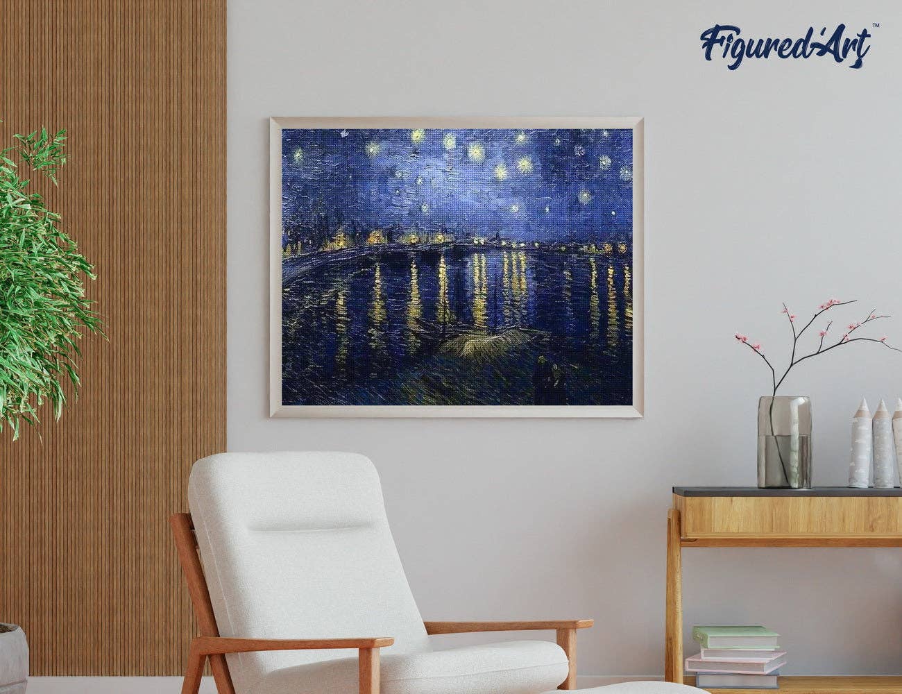 Broderie Diamant - Van Gogh Nuit Etoilée sur le Rhône: Carré / 40x50cm