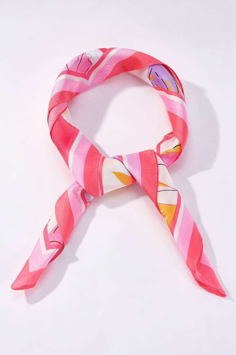 Foulard à motif 65 X 65 CM FL348DF: Fuchsia / 100% Polyester
