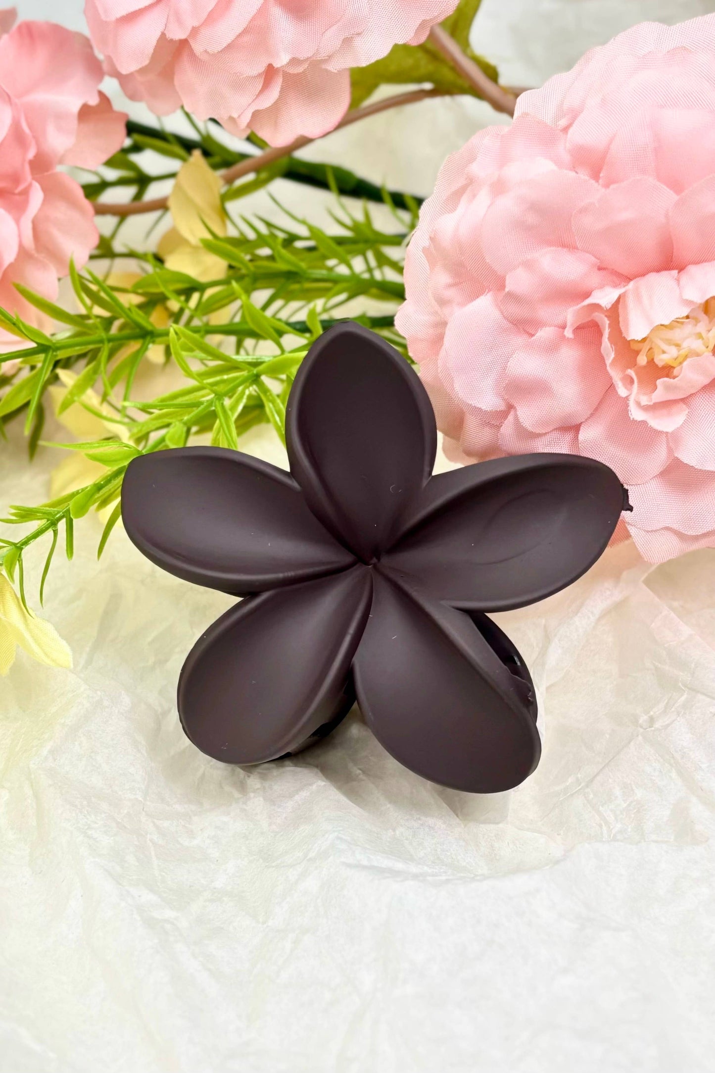 Pince à cheveux fleur matte YH52: Bleu / Synthétique