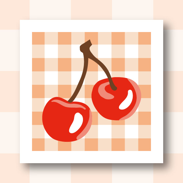 Kit Canevas - DIY - Cerises vichy