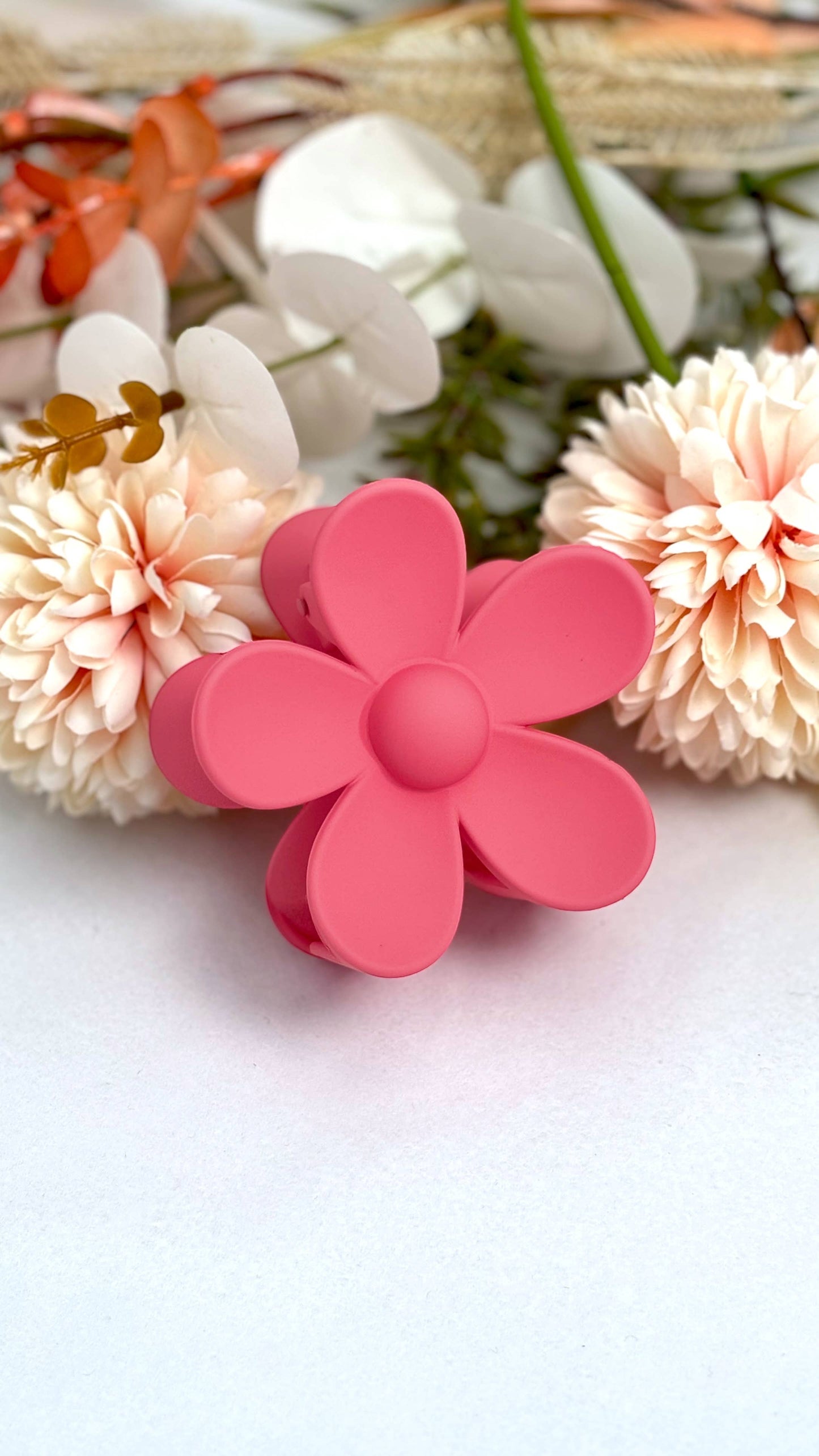 Pince à cheveux en forme de fleur YH19: Blanc / Synthétique