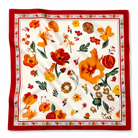 Foulard à motif 70 x 70 cm FL550: Rouge / 100% POLYESTER