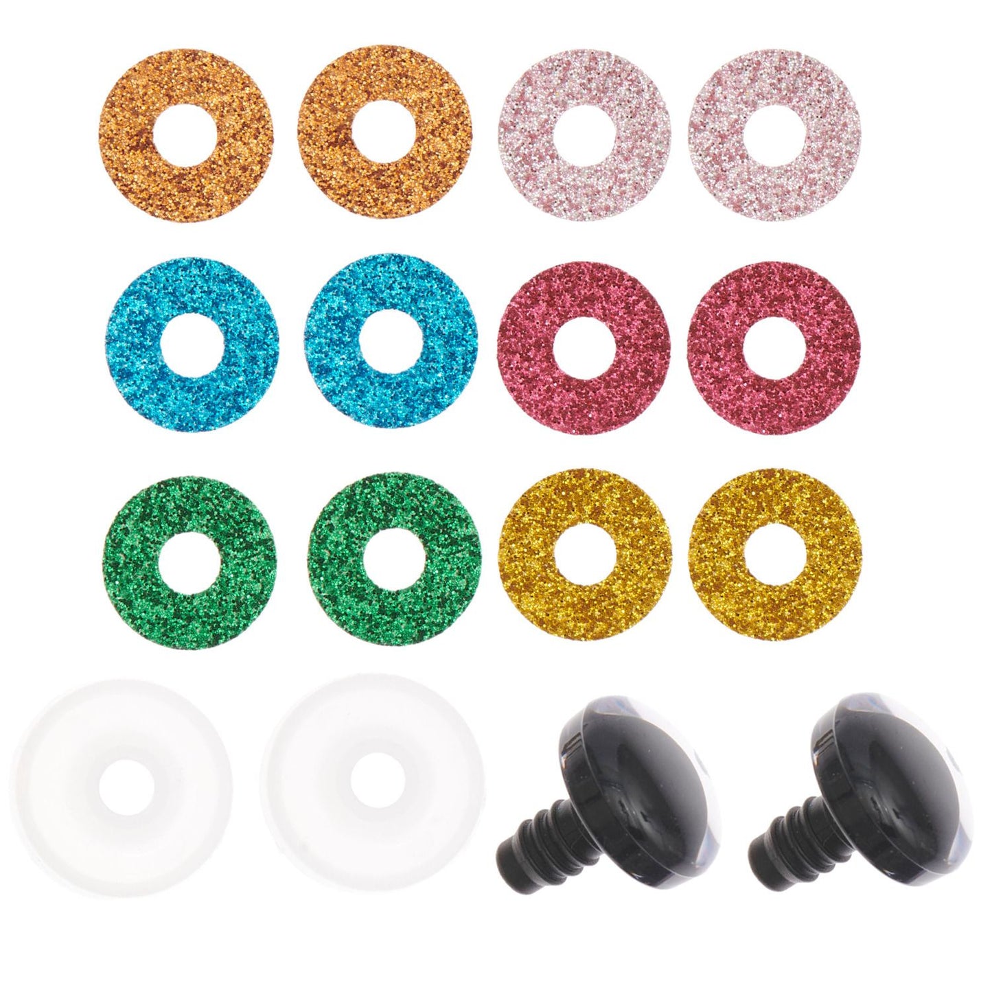 Set d'yeux de sécurité pour peluches 6 couleurs 1 paire de 20 mm