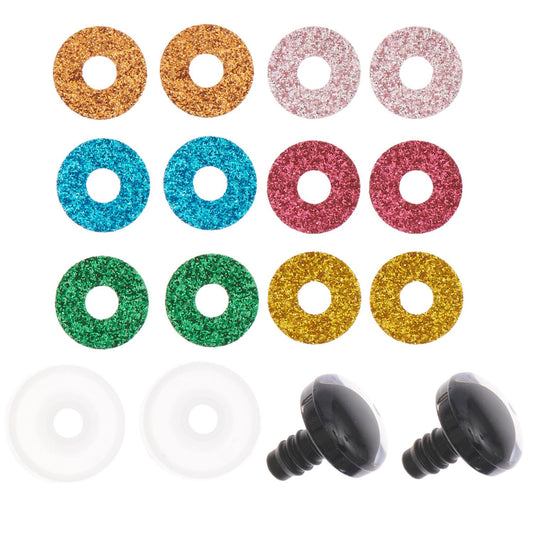 Set d'yeux de sécurité pour peluches 6 couleurs 1 paire de 20 mm