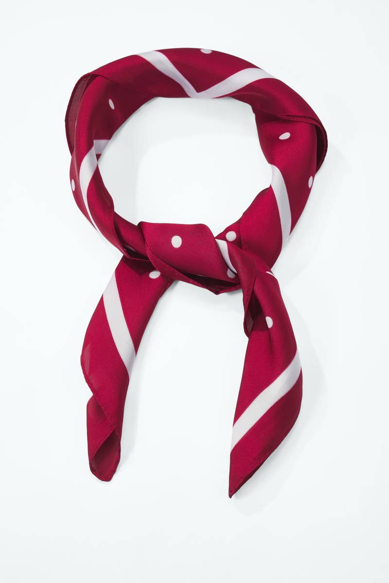 Foulard à motif 70 x 70 cm FL56: Rouge / 100% POLYESTER