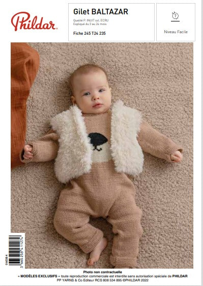 Fiche pdf Modèle Gilet Layette Baltazar
