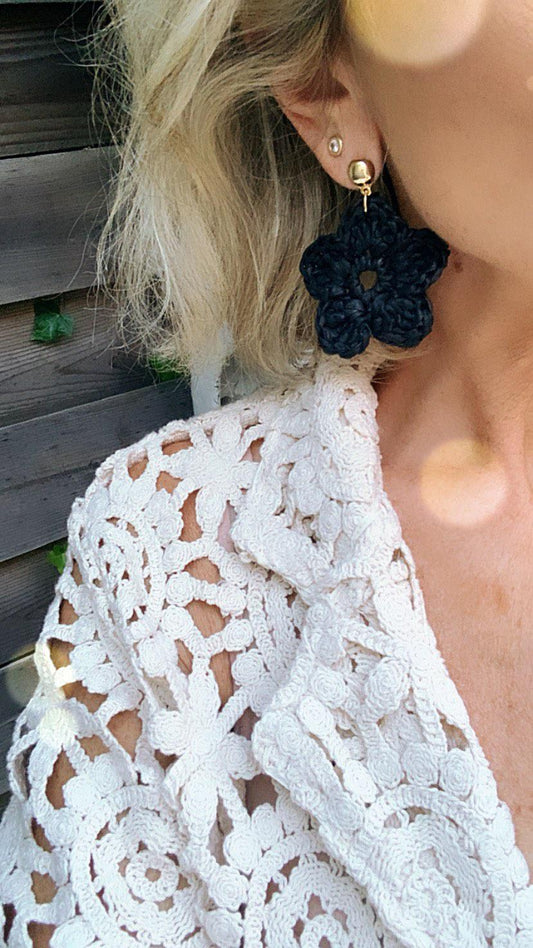 Boucle d'oreille raphia