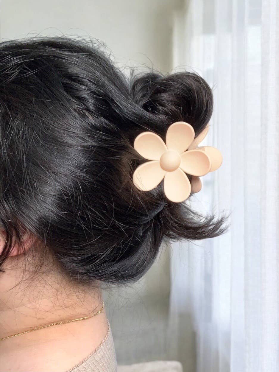 Pince à cheveux en forme de fleur YH19: Blanc / Synthétique