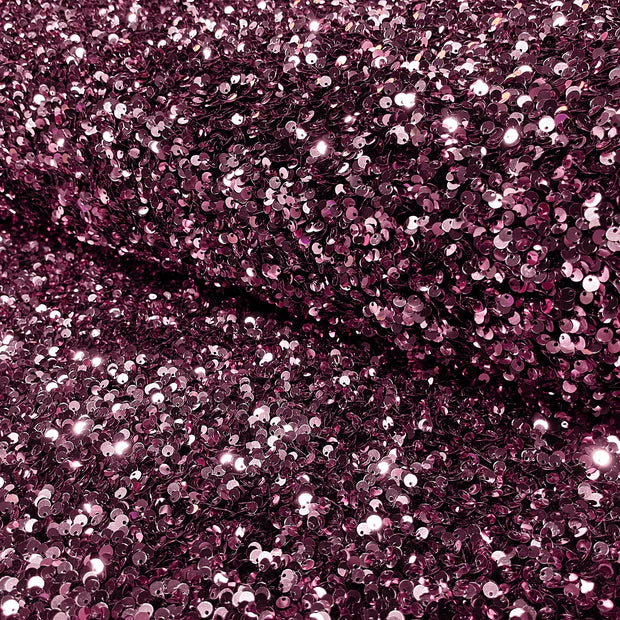 Tissu velours paillettes vieux rose