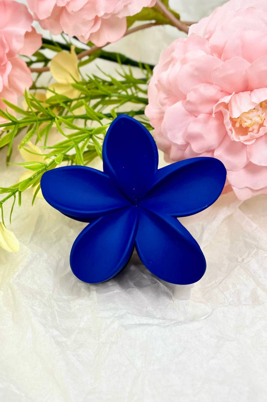 Pince à cheveux fleur matte YH52: Bleu / Synthétique
