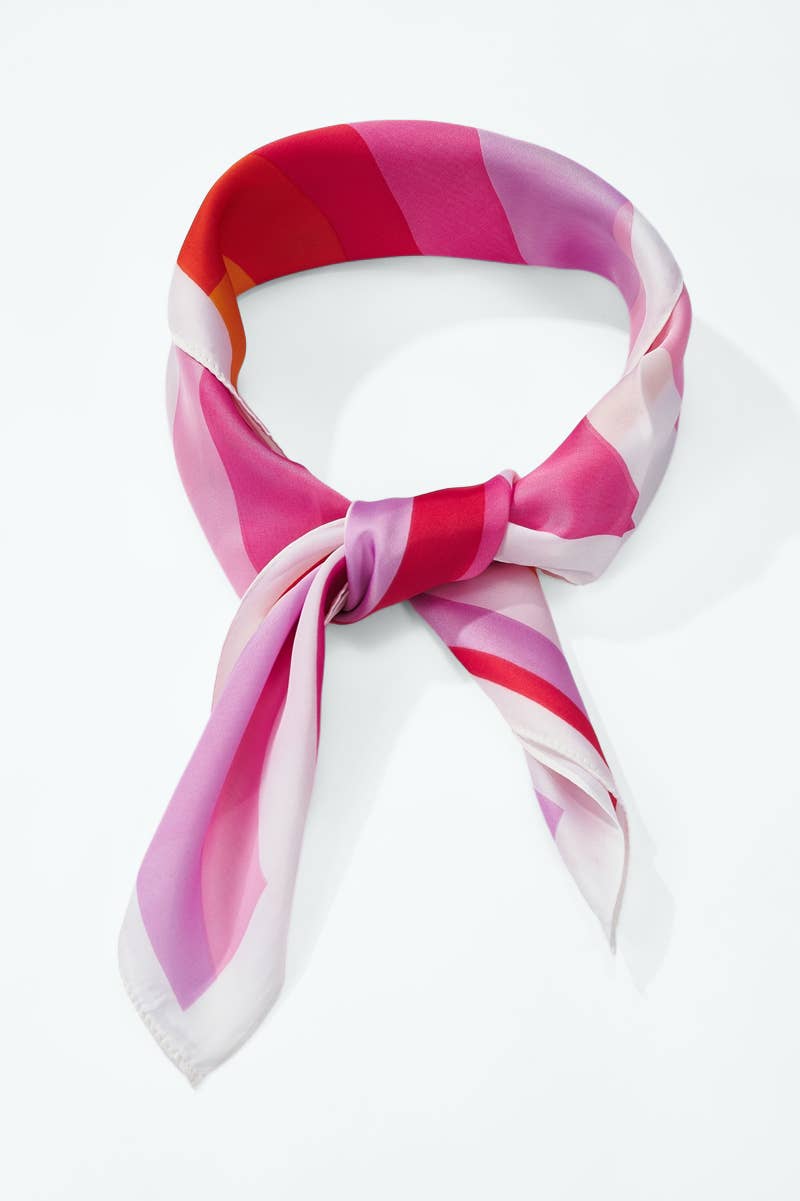 Foulard à motif 70 x 70 cm FL67: Rose / 100% POLYESTER
