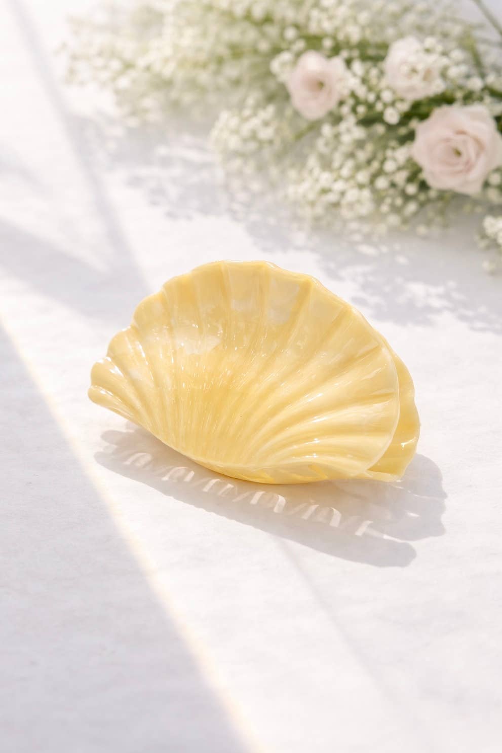 Pince à cheveux coquillage 9,5 cm YH83: Camel / Synthétique