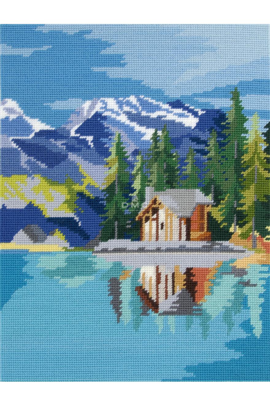 Motif Alpes sur toile canevas pénélope de 40x50cm C2211