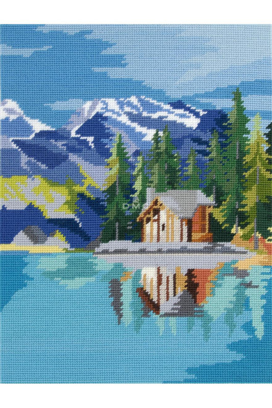 Motif Alpes sur toile canevas pénélope de 40x50cm C2211