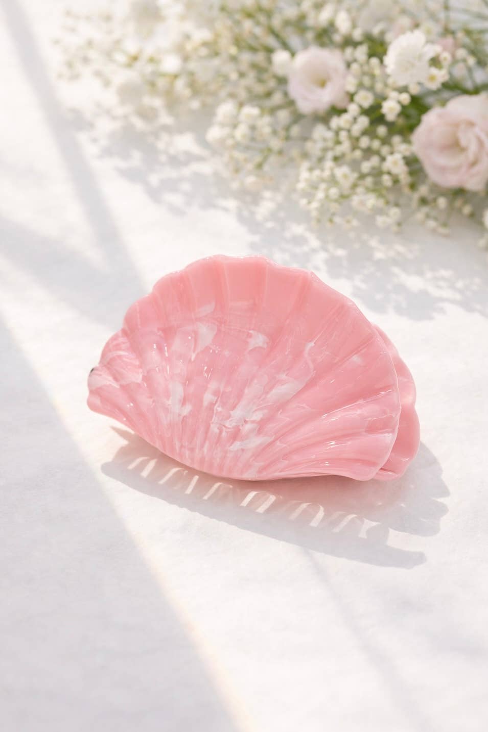 Pince à cheveux coquillage 9,5 cm YH83: Blanc / Synthétique