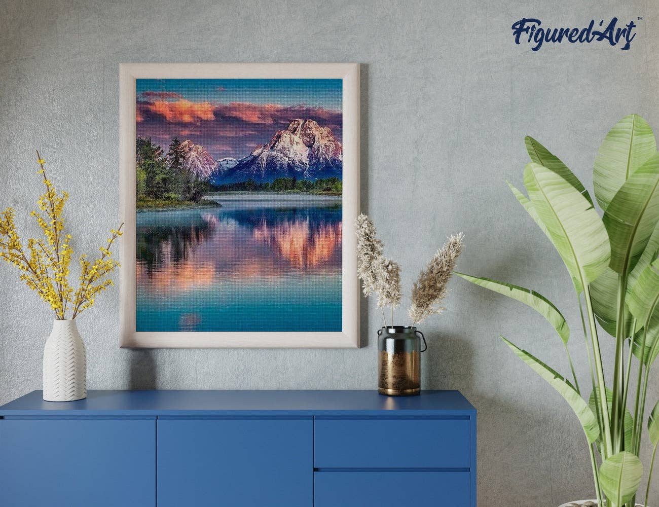 Broderie Diamant - Paysage de Montagne et Lac: Carré / 40x50cm