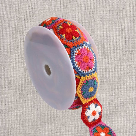 GALON CROCHET ROSACE COULEUR