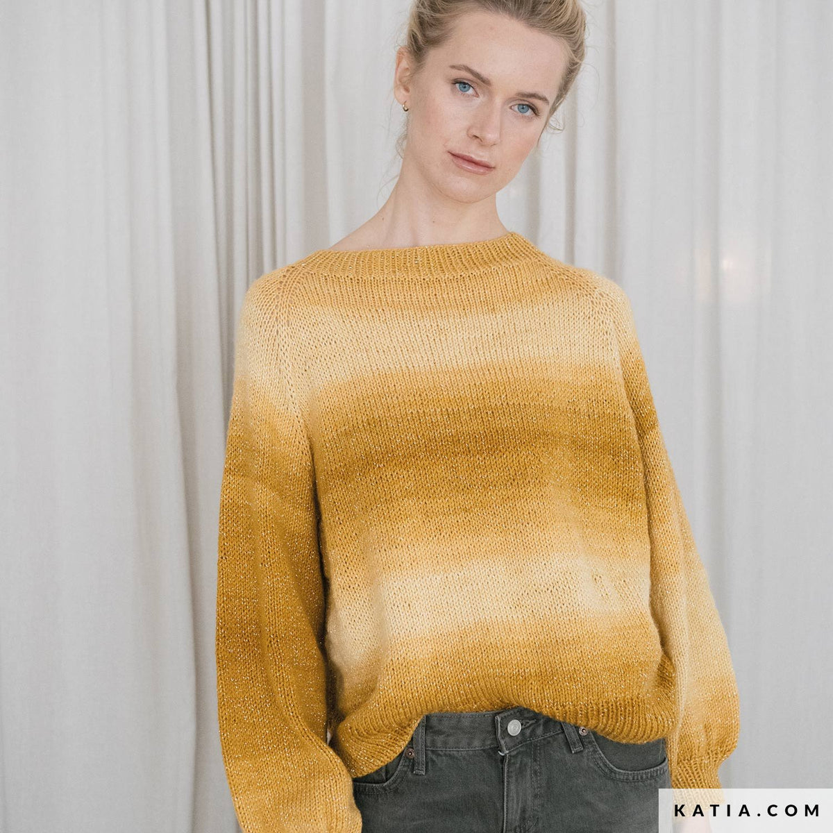 Modèle gratuit de pull top-down en rond en Comet Ombré