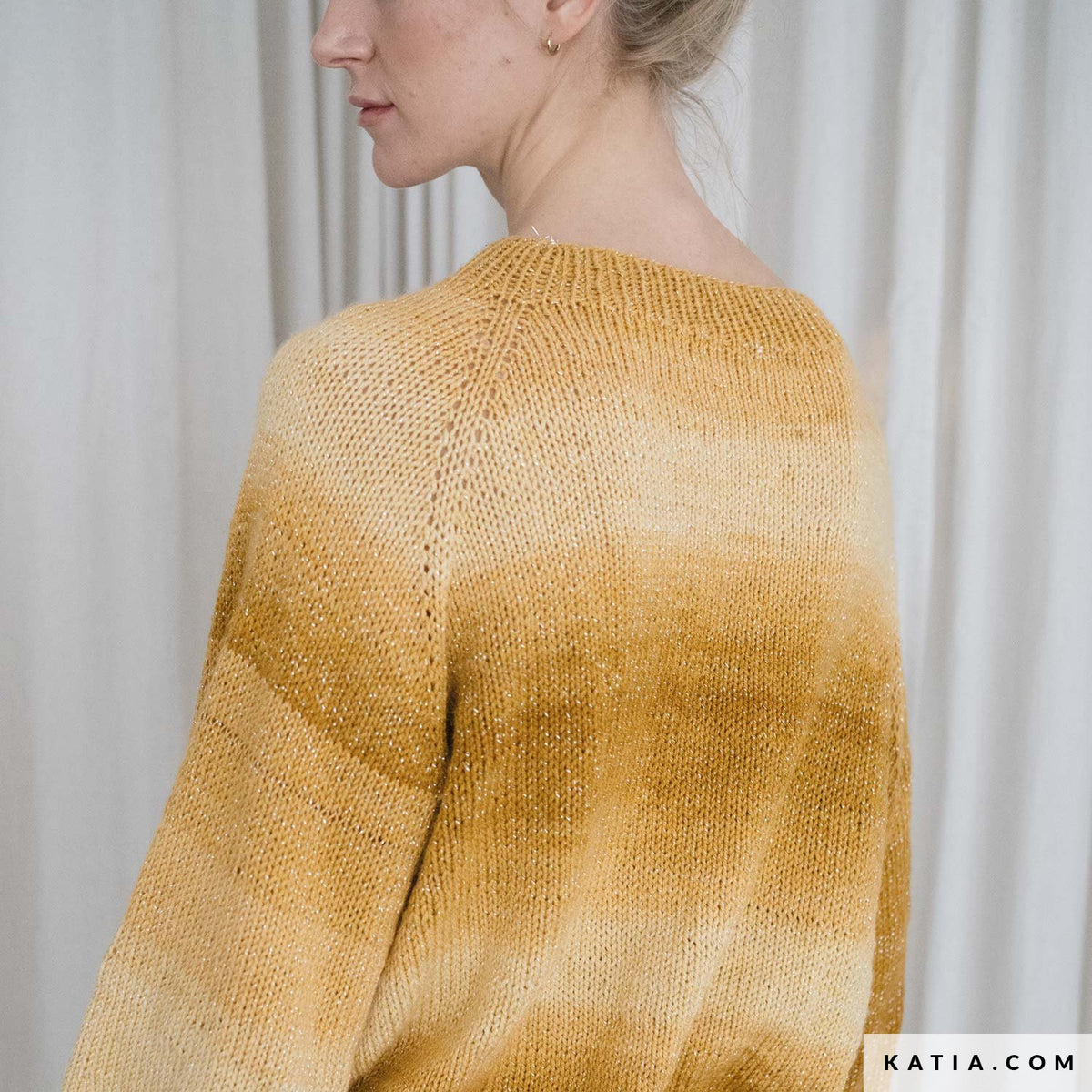 Modèle gratuit de pull top-down en rond en Comet Ombré