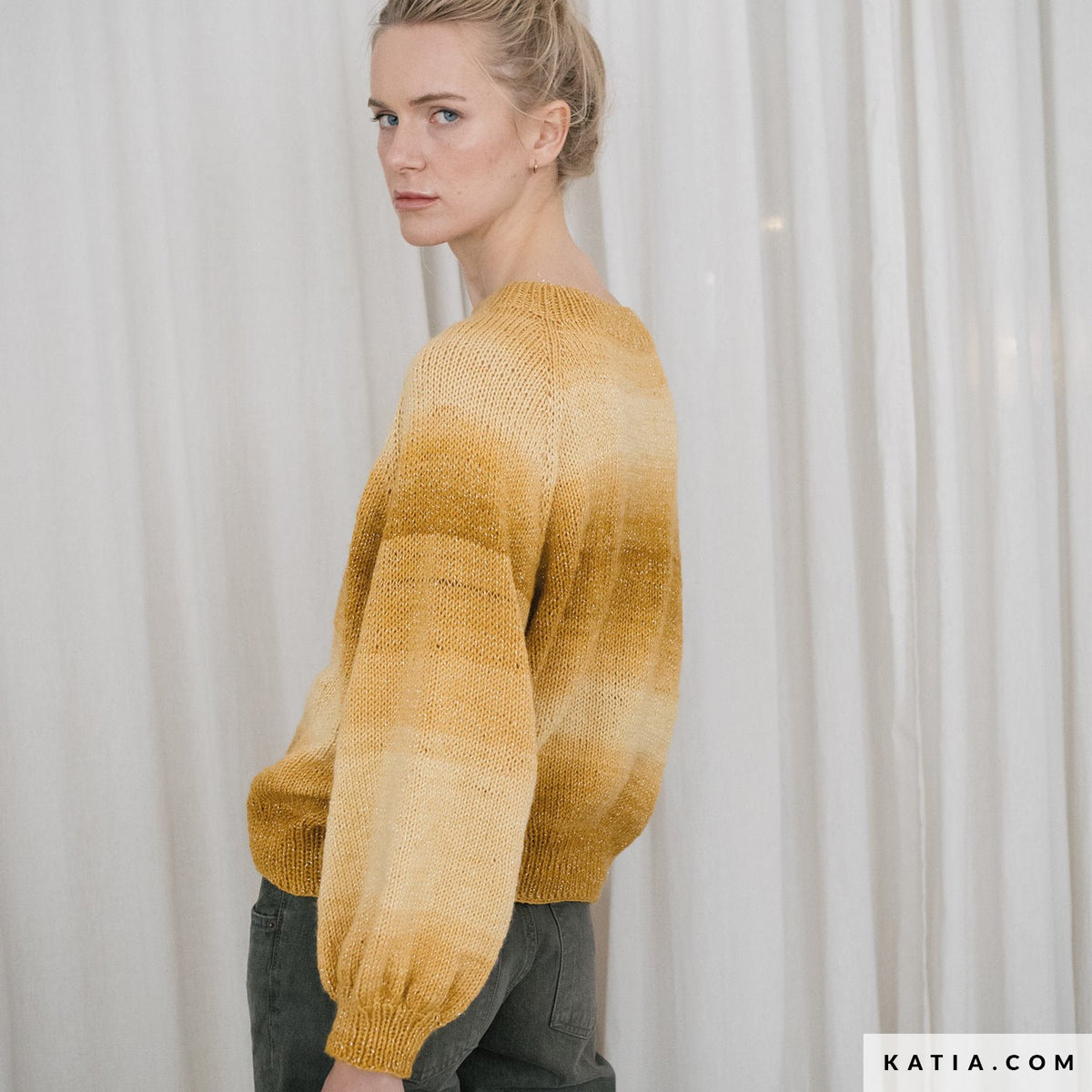 Modèle gratuit de pull top-down en rond en Comet Ombré