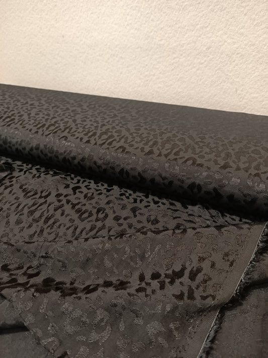 Viscose JACQUARD ANIMAL NOIR