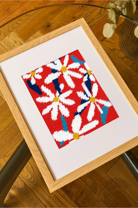 KIT TAPISSERIE FLEURS ABSTRAITES PAR BETHEN HAF JONES