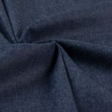 Tissu jean fluide denim pré-lavé uni indigo
